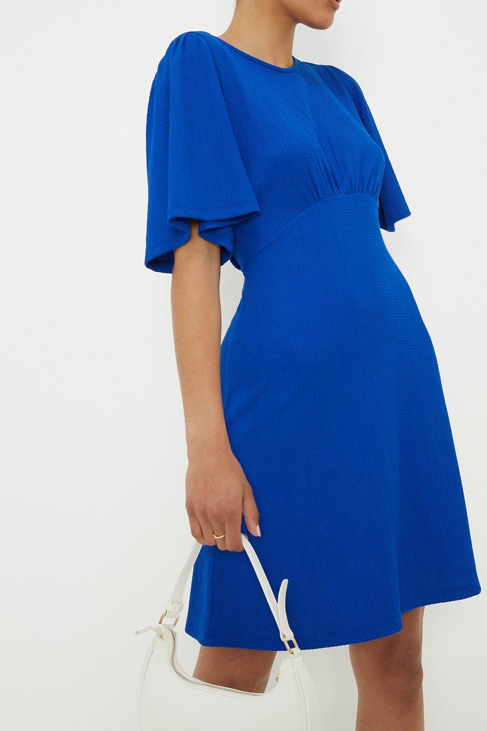Cobalt Flutter Sleeve Mini Dress