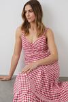 Dorothy Perkins Red Gingham Strappy Tiered Midi Dress thumbnail 2