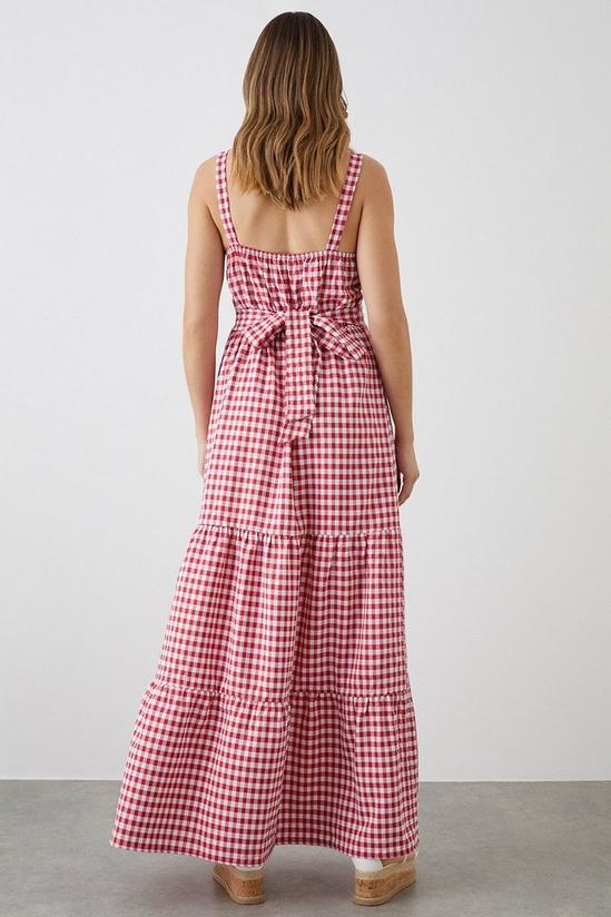 Dorothy Perkins Red Gingham Strappy Tiered Midi Dress 3