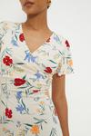 Dorothy Perkins Ivory Floral Flutter Sleeve Wrap Mini Dress thumbnail 2