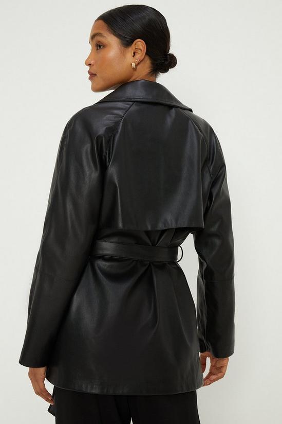 Dorothy Perkins Faux Leather Short Trench Coat 4