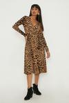 Dorothy Perkins Leopard Wrap Midi Dress thumbnail 1