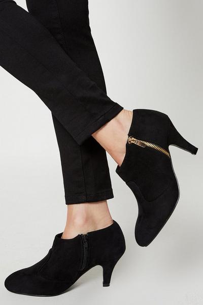 Good For The Sole: Wide Fit Marlo Comfort Zip Heeled Ankle Boots