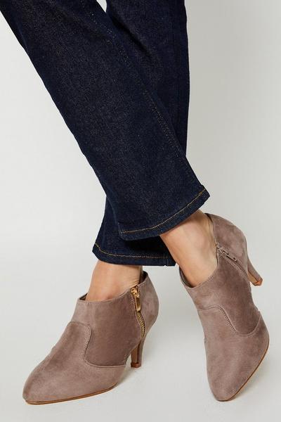Good For The Sole: Wide Fit Marlo Comfort Zip Heeled Ankle Boots