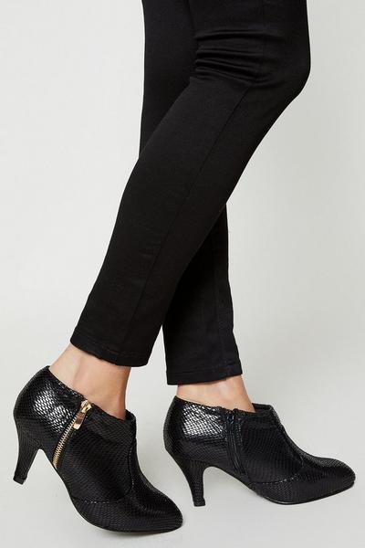 Good For The Sole: Extra Wide Fit Marley Comfort Zip Heeled Ankle Boots