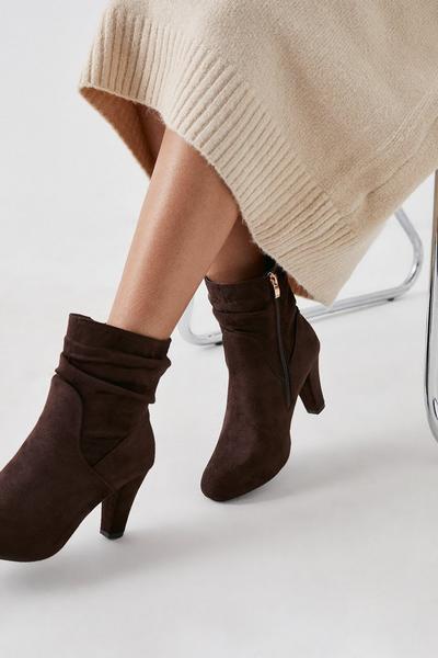 Ally Ruched Heeled Boots