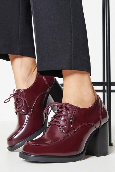 Principles: Lara Front Lace Up High Block Heel Shoe