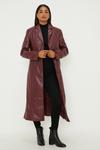 Dorothy Perkins Faux Leather Longline Fitted Coat thumbnail 2