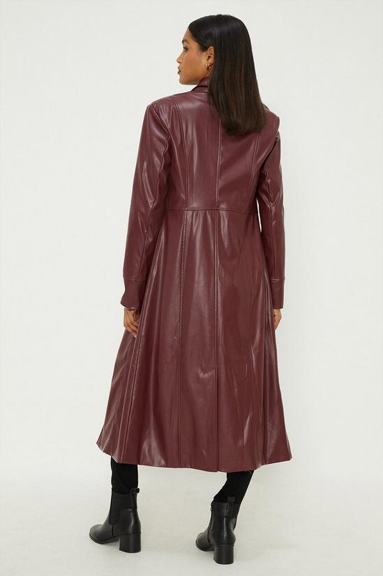 Dorothy Perkins Faux Leather Longline Fitted Coat 3