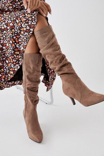 Principles: Krista Rouched Medium Heel Pointed Knee Boots