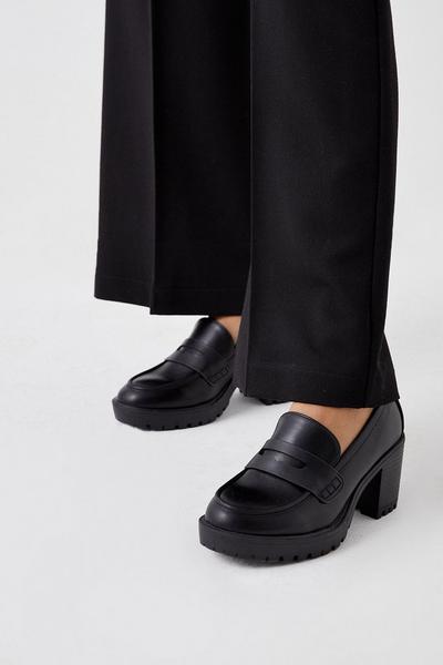 Wide Fit Lenny Heeled Loafers
