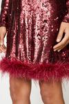 Dorothy Perkins Sequin Feather Trim Mini Dress thumbnail 4