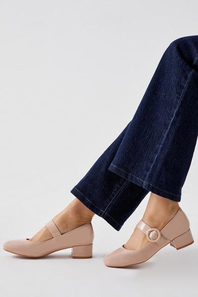 Good For The Sole: Erin Buckle Strap Block Heel Court Shoes
