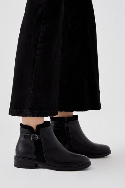 Good For The Sole: Wide Fit Mia Mixed Material Ankle Boots