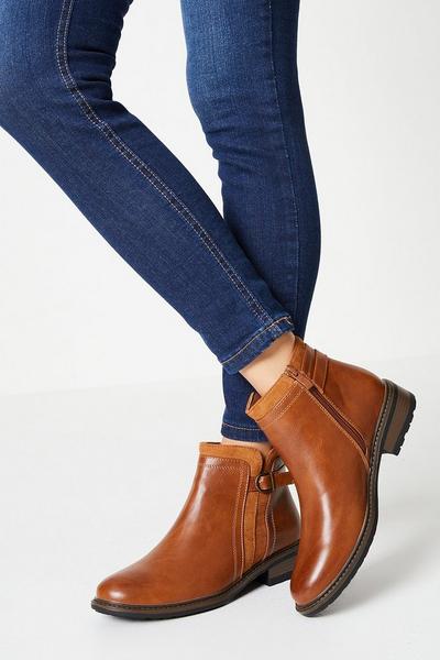 Good For The Sole: Wide Fit Mia Mixed Material Ankle Boots