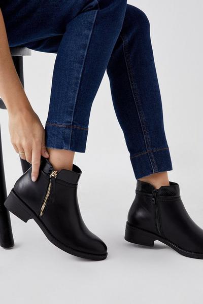 Good For The Sole: Mira Material Mix Zip Ankle Boots