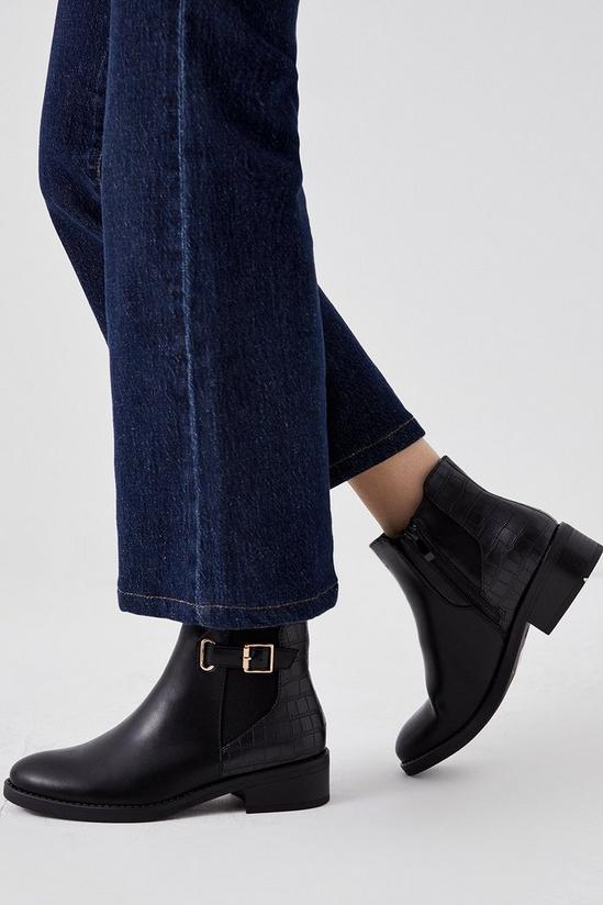 Good For the Sole Good For The Sole: Marlie Buckle Strap Elastic Ankle Boots 1