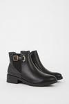 Good For the Sole Good For The Sole: Marlie Buckle Strap Elastic Ankle Boots thumbnail 3