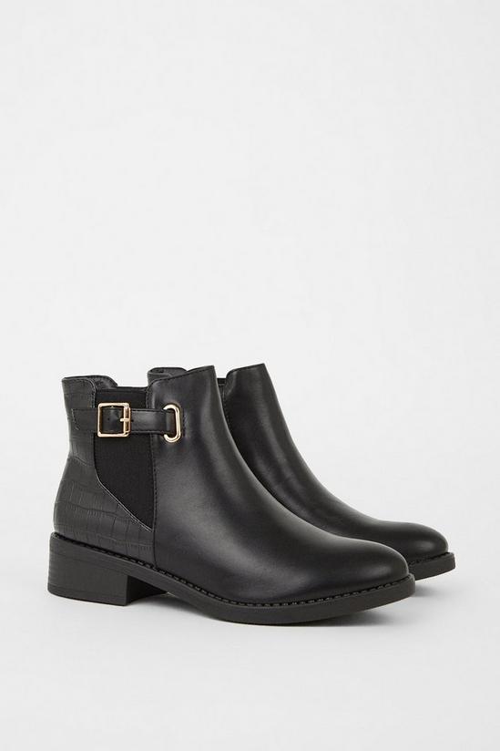 Good For the Sole Good For The Sole: Marlie Buckle Strap Elastic Ankle Boots 3