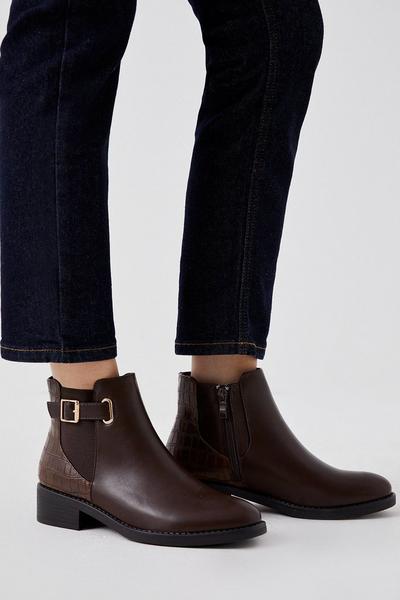 Good For The Sole: Marlie Buckle Strap Elastic Ankle Boots