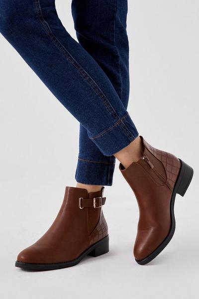 Good For The Sole: Marlie Buckle Strap Elastic Ankle Boots