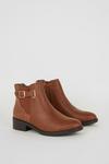 Good For the Sole Good For The Sole: Marlie Buckle Strap Elastic Ankle Boots thumbnail 3
