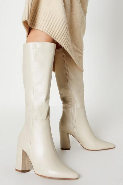 Principles: Kali Pointed High Block Heel Pointed Knee Boots
