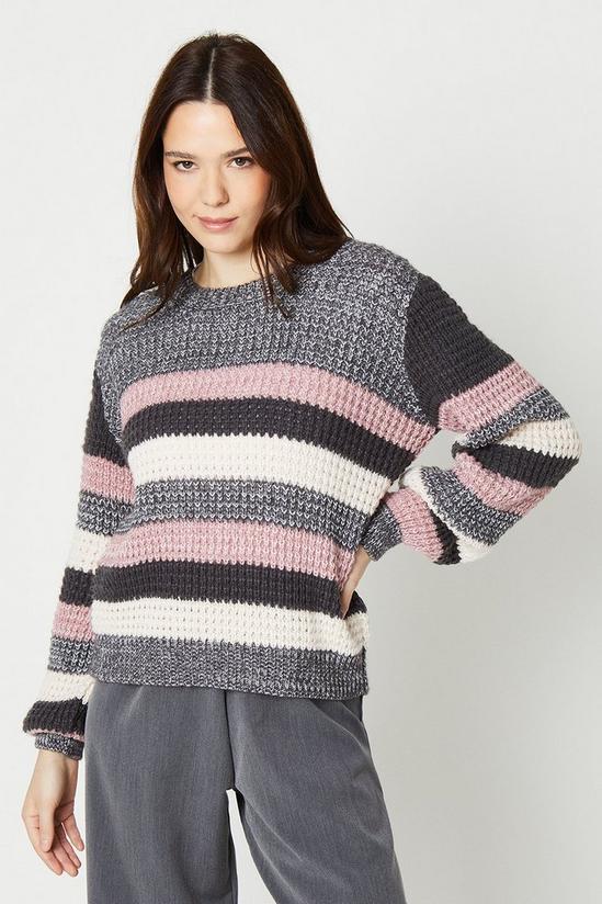 Dorothy Perkins Long Sleeve Multi Stripe Knitted Jumper 1