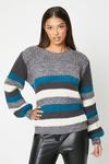 Dorothy Perkins Long Sleeve Multi Stripe Knitted Jumper thumbnail 1