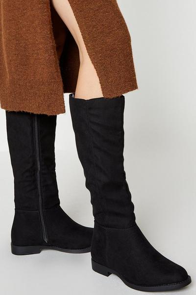Wide Fit Karla Flat Knee High Boots