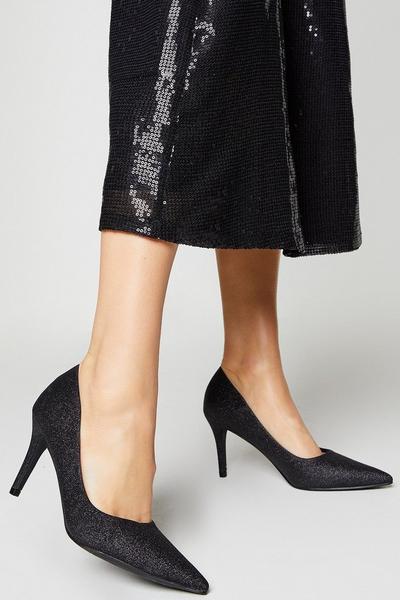 Daphne Glitter Pointed Stiletto Court Shoes