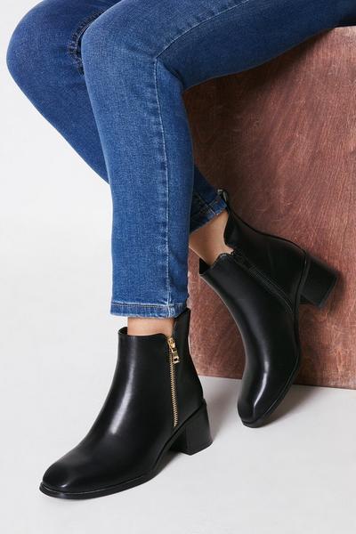 Anna Zip Up Ankle Boots