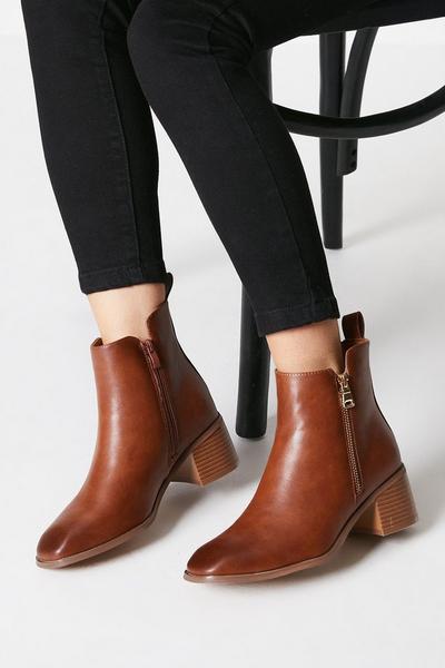 Anna Zip Up Ankle Boots