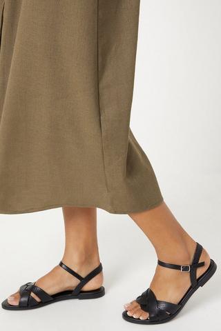Product Fara Weave Detail Flat Sandals black