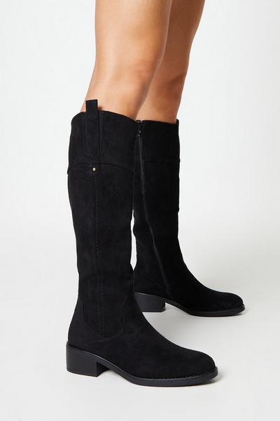 Anais Cruved Top Low Heel Riding Boots