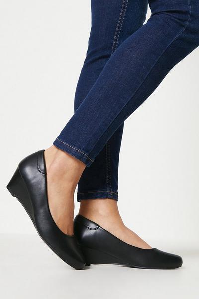 Good For The Sole: Cerys Comfort Low Wedge Heel Court Shoes