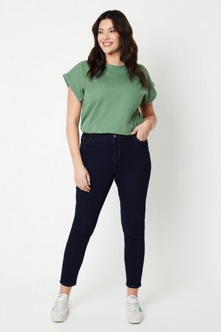 Womens Plus Size Jeggings Cotton Skinny Jeans Look Stretch Khaki