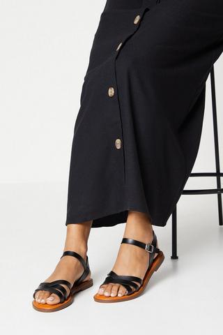 Product Good For The Sole: Melanie Comfort Cross Strap Flat Sandals black