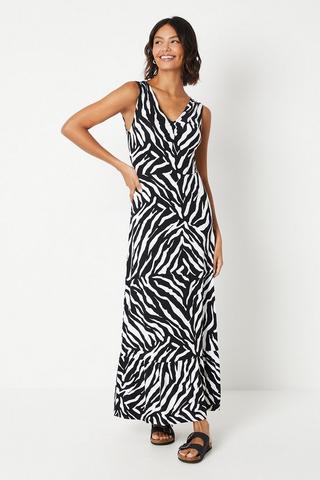 Product Ruched Front Maxi Dress zebra