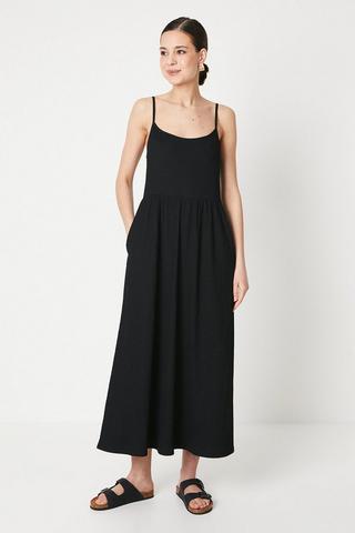 Product Strappy Smock Midi Dresss black