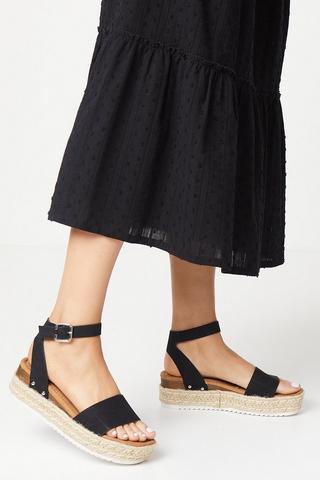 Product Reign Espadrille Footbed Sandals black