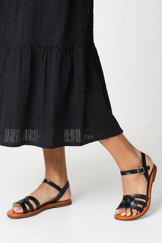 Product Femelu Faux Leather Interwoven Sandals black