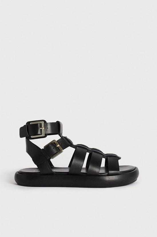 Warehouse Real Leather Double Buckle Gladiator Sandal 1