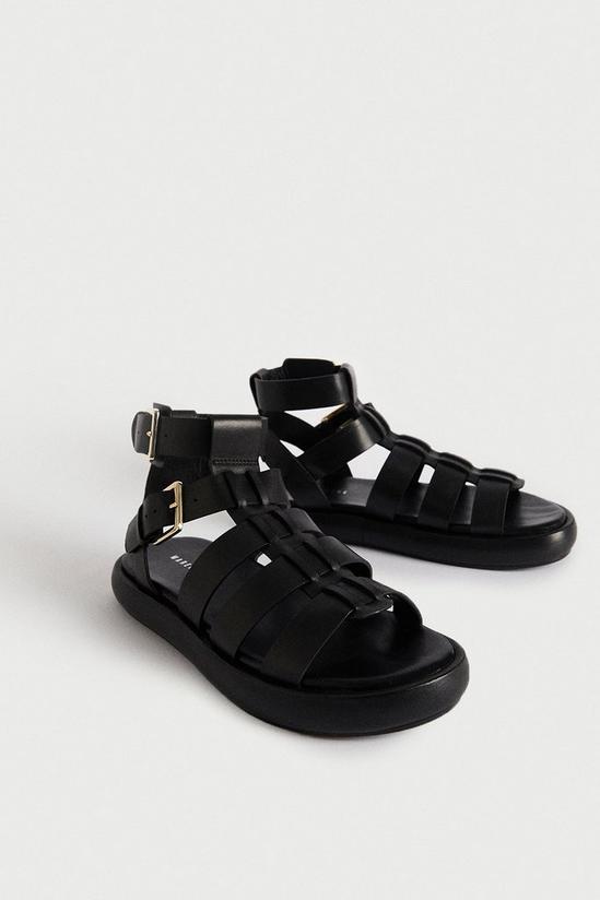 Warehouse Real Leather Double Buckle Gladiator Sandal 2