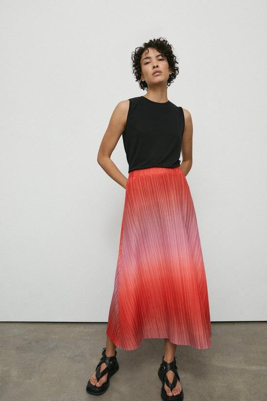 Warehouse Printed Plisse Full Midi Skirt 2