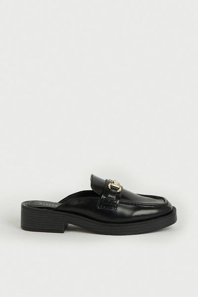 Premium Real Leather Open Back Slip On Loafer