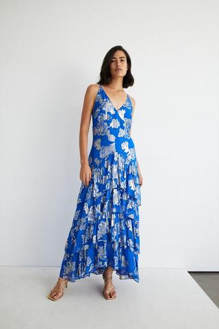 Tiered Cami Mini Dress, Blue Vanilla