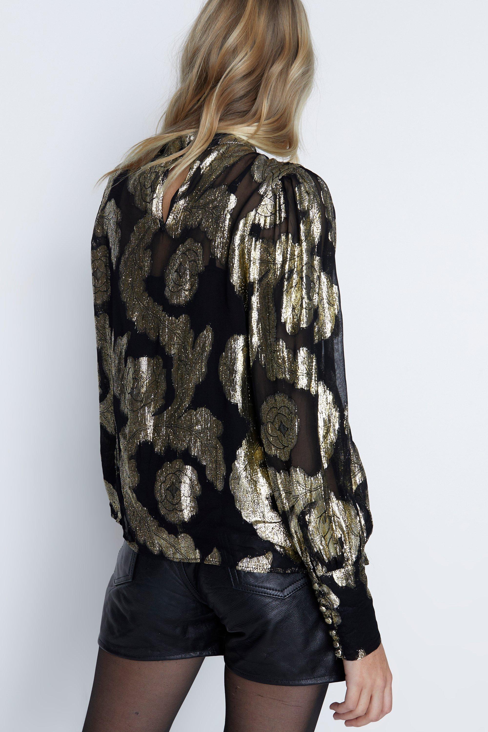 Tops | Sparkle Jacquard Blouse | Warehouse