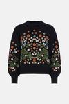 Warehouse WH x William Morris Society Floral Embroidered Knit Jumper thumbnail 4