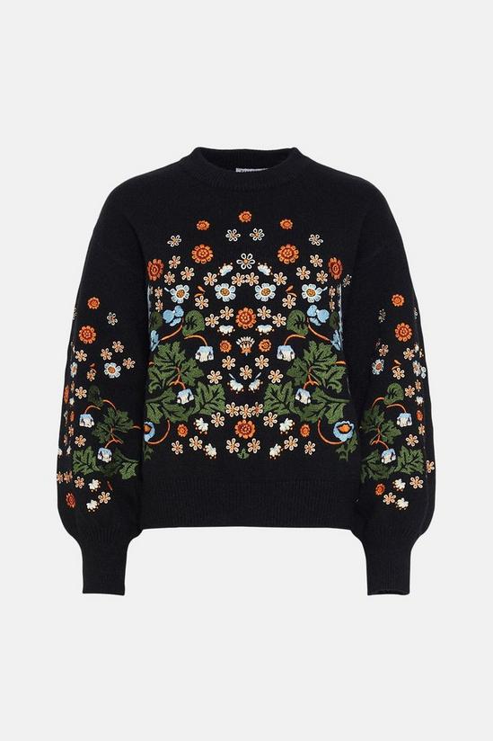 Warehouse WH x William Morris Society Floral Embroidered Knit Jumper 4